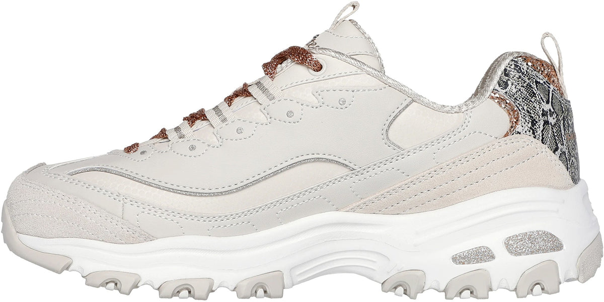 Skechers D'Lites Golden Chic Womens Shoes - Cream