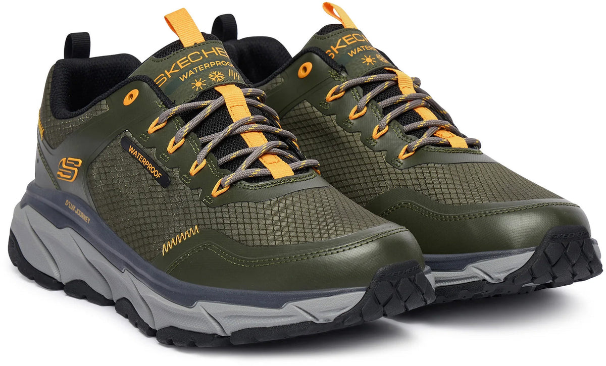 Skechers D'Lux Journey Slate Peak Waterproof Mens Walking Shoes - Green